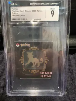 Persian Pokemon Candy Stickers (2023) Korean Striking 24k Gold Plating CGC 10 - Image 1