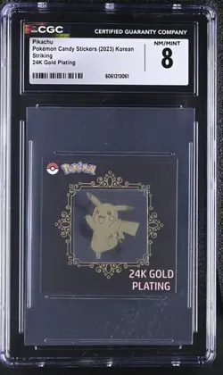 ✨✨✨ CGC 8.5 2023 Pokemon Candy Stickers Pikachu 24K Gold Plating Korean - Image 1