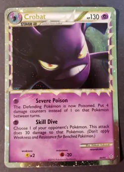 Crobat Prime 84/95 HGSS Unleashed Super Ultra Rare Holo Pokemon Card MP See Pics - Image 1