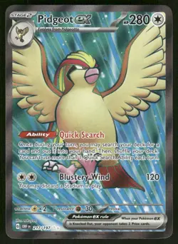 Pokemon Cards Pidgeot ex 217/197 Obsidian Flames Ultra Rare NM *1 - Image 1