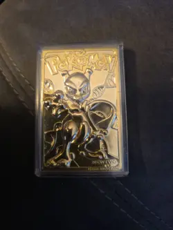 Pokemon Mewtwo 23K Gold-Plated Trading Card 1999 Burger King - Image 1