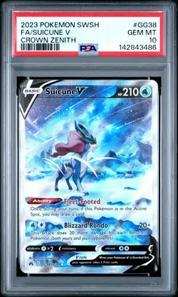 PSA 10 SUICUNE V GG38/GG70 FULL ART CROWN ZENITH POKEMON 😍 - Image 1