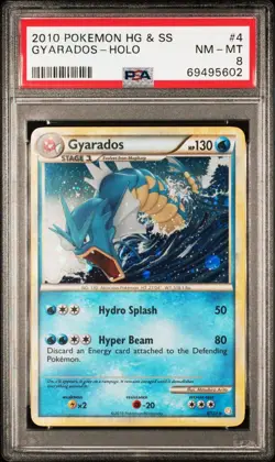 Pokemon 2010 HeartGold & SoulSilver Base Set Gyarados Holo Rare #4/123 PSA 8 - Image 1