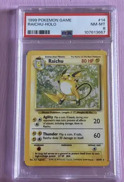 Pokemon PSA 8 NM-MT Base Set Holo Raichu 14/102 - Image 3