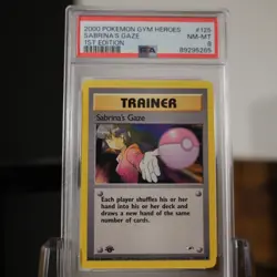 2000 Pokemon Gym Heroes Sabrina’s Gaze 1st Edition #125/132 PSA 8 - Image 2