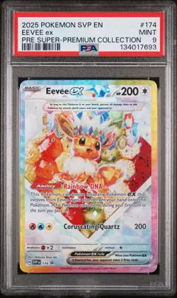 2025 POKEMON SVP EN-SV BLACK STAR PROMO #174 EEVEE EX PSA 9 - Image 1