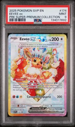 2025 POKEMON SVP EN-SV BLACK STAR PROMO #174 EEVEE EX PSA 9 - Image 1