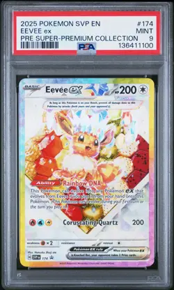 2025 POKEMON SVP EN-SV BLACK STAR PROMO #174 EEVEE EX PSA 9 - Image 1