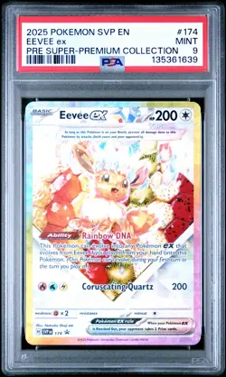 2025 POKEMON SVP EN-SV BLACK STAR PROMO #174 EEVEE EX PSA 9 - Image 1