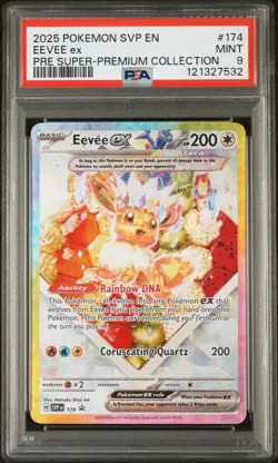 2025 POKEMON SVP EN-SV BLACK STAR PROMO #174 EEVEE EX PSA 9 - Image 1