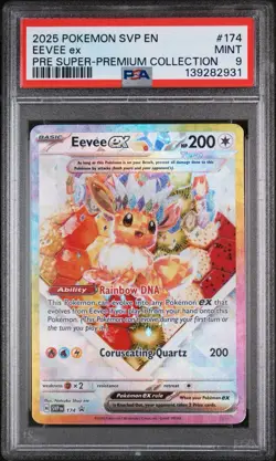 2025 POKEMON SVP EN-SV BLACK STAR PROMO #174 EEVEE EX PSA 9 - Image 1