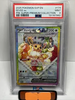 2025 POKEMON SVP EN-SV BLACK STAR PROMO #174 EEVEE EX PSA 9 - Image 1