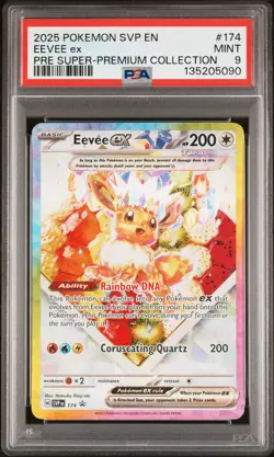 2025 POKEMON SVP EN-SV BLACK STAR PROMO #174 EEVEE EX PSA 9 - Image 1