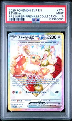 2025 POKEMON SVP EN-SV BLACK STAR PROMO #174 EEVEE EX PSA 9 - Image 1