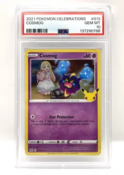 PSA 10 Cosmog 013/025 Celebrations Holo 25th Anniversary Pokemon 2021 Lillie - Image 1