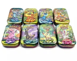 Pokemon Prismatic Evolutions Mini Tin Display Box Full Set 8 Tins - Fast Ship - Image 5