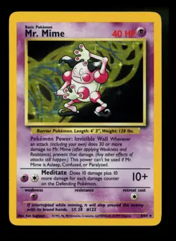 ERROR No Symbol Mr. Mime 6/64 Jungle 1999 Holo Rare WOTC Pokemon Card TCG - Image 1
