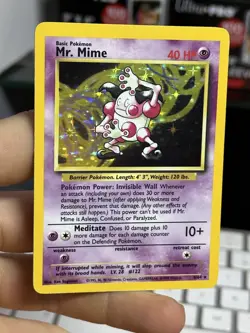 ERROR No Symbol Mr. Mime 6/64 Jungle 1999 Holo Rare WOTC Pokemon Card TCG - Image 3