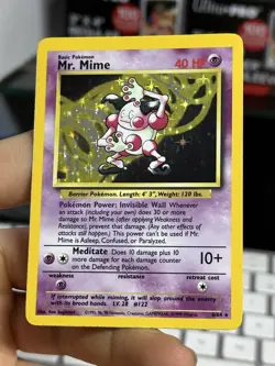 ERROR No Symbol Mr. Mime 6/64 Jungle 1999 Holo Rare WOTC Pokemon Card TCG - Image 4