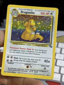 #3 Dragonite 4/62 Fossil 1999 Holo Rare WOTC Pokemon Card TCG - Image 4