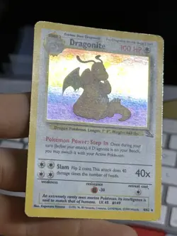 #3 Dragonite 4/62 Fossil 1999 Holo Rare WOTC Pokemon Card TCG - Image 5