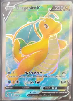 Dragonite V 076/078 - Pokemon Go Sword & Shield Full Art Rare Card NM - Image 1