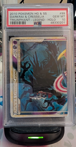 POKEMON TRIUMPHANT DARKRAI & CRESSELEGEND TOP #99 PSA 10 GEM MINT - Image 1