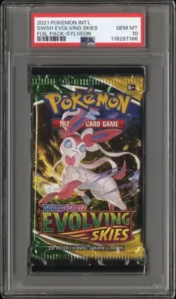 PSA 10 - 2021 Pokemon SWSH Evolving Skies SLYVEON Sealed Booster Pack (7166) - Image 1