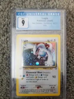 Pokemon TCG Lugia 9/111 Neo Genesis 1st Edition Holo Swirl Vintage Mint Rare - Image 1