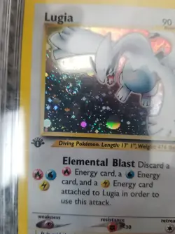 Pokemon TCG Lugia 9/111 Neo Genesis 1st Edition Holo Swirl Vintage Mint Rare - Image 2