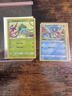 Bulbasaur SWSH231 & Squirtle SWSH233 Pokemon Go Black Star Promo Card SWIRL Set - Image 1