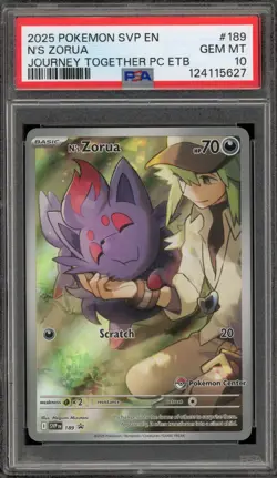 Pokemon Center Stamp Promo N's Zorua Journey Together ETB SVP EN 189 PSA 10 - Image 1