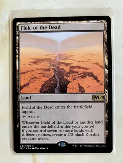 MTG Field of the Dead - NM- Sleeved - Land - M20 (Core Set 2020) - Image 1