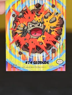 2000 Topps Pokemon TV Animation Edition Stick-ons #74 Geodude, 7 Of 10 - Image 4