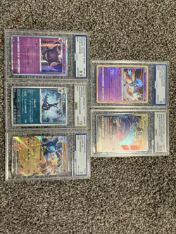 AGS Slab Pokemon Lot - Umbreon 10, Gengar 8.5, Lucario 9, Tag Team GX, Radiant - Image 1