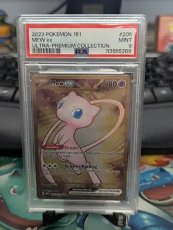 Pokemon 2023 151 Ultra Premium Collection MEW Ex Metal #205 PSA 9 Mint RARE - Image 1
