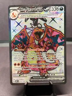 Pokemon TCG Charizard EX Obsidian Flames 215/197 Full Art Holo Rare NM - Image 1