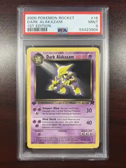 Pokemon TCG Dark Alakazam 18/82 Team Rocket PSA 9 - Image 1