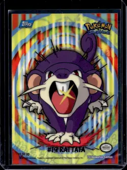 2000 Topps Pokemon TV Animation Edition Series 2 Rattata Stick Ons #9 - Image 1