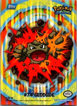 2000 Topps Pokemon TV Animation Edition Series 2 #7 Geodude Animation Stick-Ons - Image 1