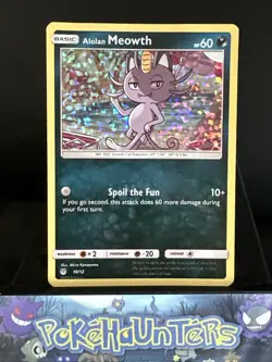 Pokemon Card Alolan Meowth 10/12 McDonalds Promo Holo Rare Played - Image 1
