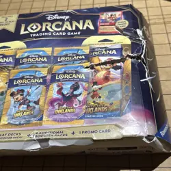 DAMAGED BOX Disney Lorcana Trading Card Game 2 Decks 4 Booster Packs 1 Promo - Image 3