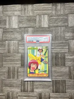 PSA 10 GEM MINT Pokemon Japanese Bandai Carddass 1999 Ash / Luana / Pikachu #275 - Image 1