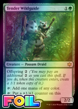 x1 Tender Wildguide BLB Bloomburrow MTG 196 FOIL RARE M/NM 1x - Image 1