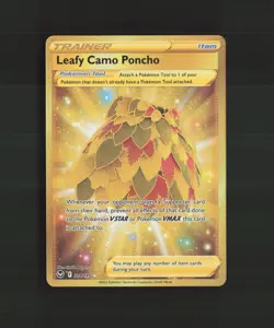 Leafy Camo Poncho 214/195 Silver Tempest Gold Secret Rare Holo Pokemon Card NM - Image 1