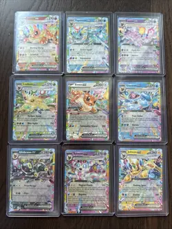Pokemon Prismatic Evolutions ex Lot of 9 Complete Evolutions with Stamped Eevee - Image 1