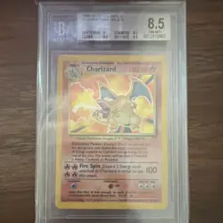 Pokemon Charizard Base Set Holo Rare #4/102 Beckett 8.5 English 1999 - Image 1