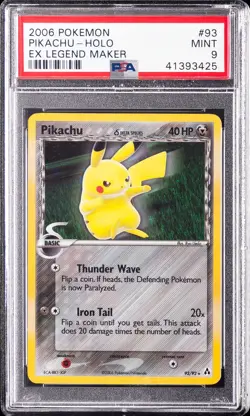 2006 POKEMON EX LEGEND MAKER #93 PIKACHU-HOLO PSA 9 - Image 1