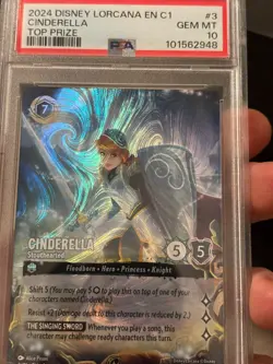 2024 Disney Lorcana En C1 Top Prize #3 Cinderella Stouthearted PSA 10 GEM MINT - Image 3