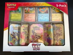 Pokemon 151 Scarlet Violet Costco 5-Pack Mini Tin Bundle Exclusive New & Sealed - Image 1